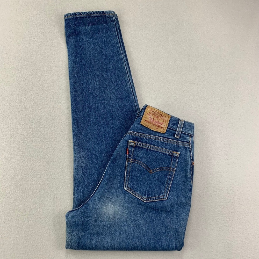 VTG Levi's 501 Jeans USA Womens 8 Blue Button Fly High Rise‎ Straight Leg Faded